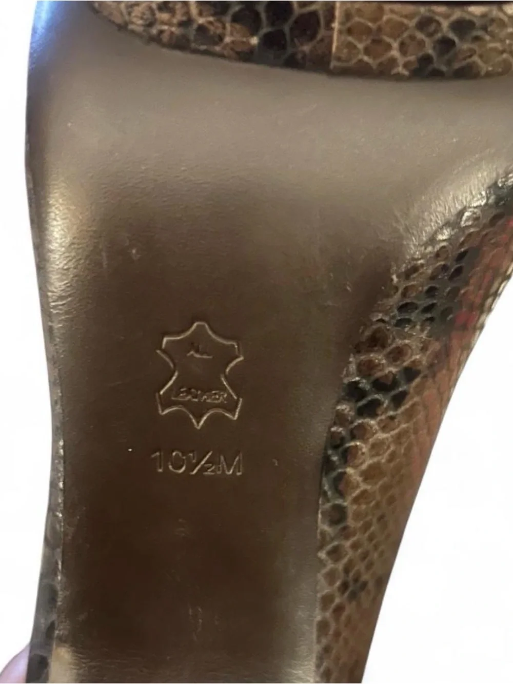 Tory Burch Jude Brown Snake Print Pumps with Gold Logo Heels